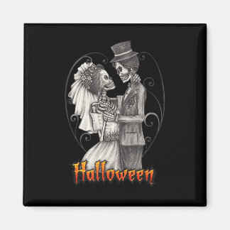 Halloween trouwdag in oktober - bruid en bruidegom magneet