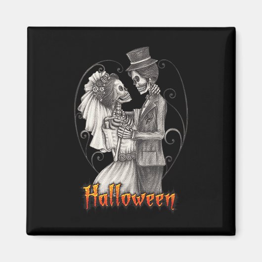 Halloween trouwdag in oktober - bruid en bruidegom magneet (Voorkant)