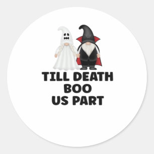 Halloween trouwdag jubileum - Tot de dood ons sche Ronde Sticker