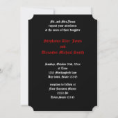 Halloween Trouwfeest Goth, Schedel, Spinnen Uitnod Kaart (Achterkant)