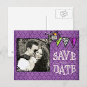 Halloween Trouwfoto Save the Date Aankondigingskaart (Voorkant / Achterkant)