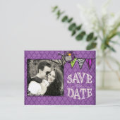 Halloween Trouwfoto Save the Date Aankondigingskaart (Staand voorkant)