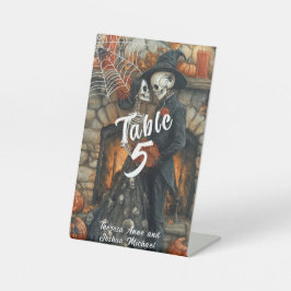 Halloween Trouwgeraamtes Zwarte Spinnen Vleermuis  Reclamebord Met Voetstuk