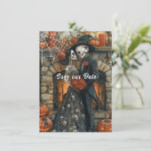 Halloween Trouwkaart Flat Save The Date Kaart (Staand voorkant)