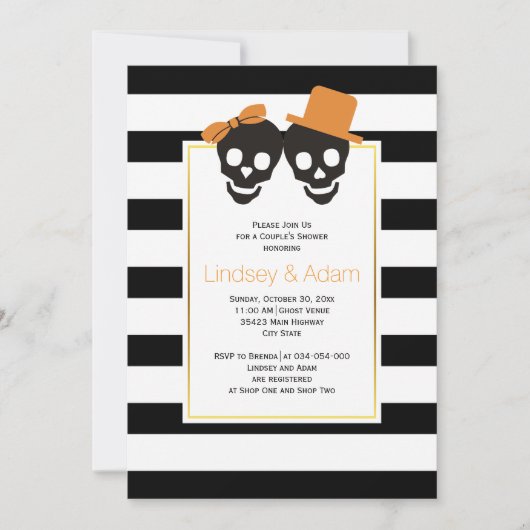 Halloween trouwparen douchen kaart (Voorkant)