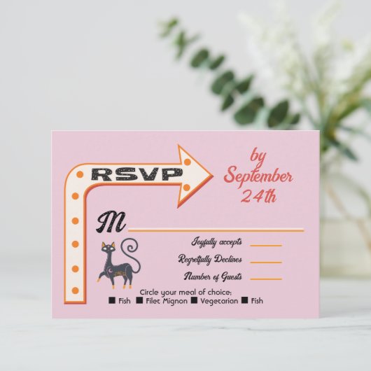 Halloween Trouwpijl teken rsvp reactie kaarten (Staand voorkant)