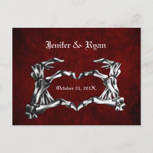 halloween trouwtafel Briefkaart (Achterkant)