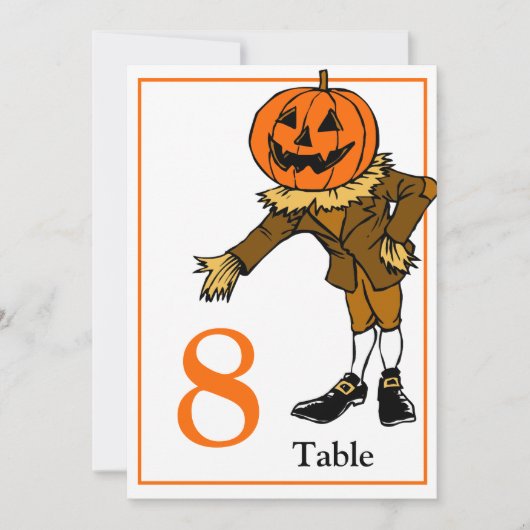 Halloween Trouwtafel Nummer Kaart 5 x 7 (Voorkant)