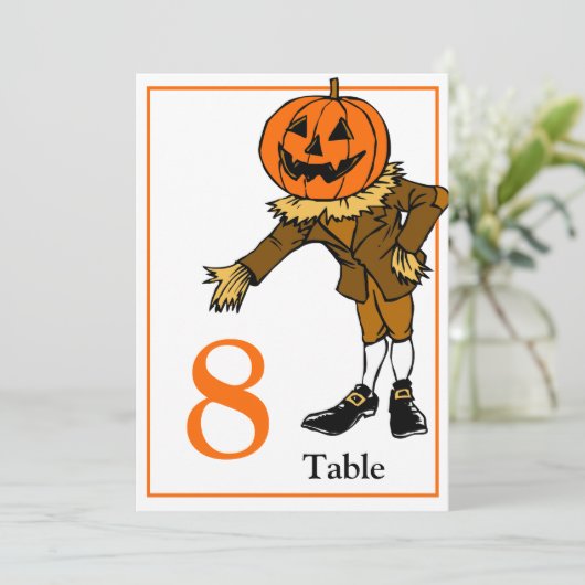 Halloween Trouwtafel Nummer Kaart 5 x 7 (Staand voorkant)