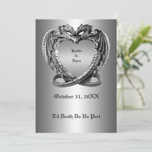 halloween trouwuitnodiging kaart (Staand voorkant)