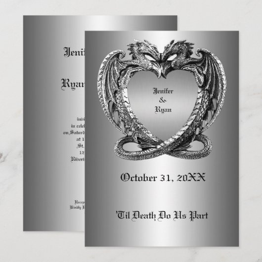 halloween trouwuitnodiging kaart (Voorkant / Achterkant)