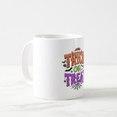 Halloween Truc Behandeling Grappig Spinnenweb Retr Koffiemok (Voorkant links)