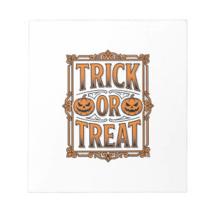 Halloween Truc Behandeling Pompoen Schedels Vintag Notitieblok