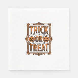 Halloween Truc Behandeling Pompoen Schedels Vintag Servet