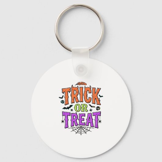 Halloween Truc of Behandeling Grappig Spinneweb Re Sleutelhanger (Voorkant)