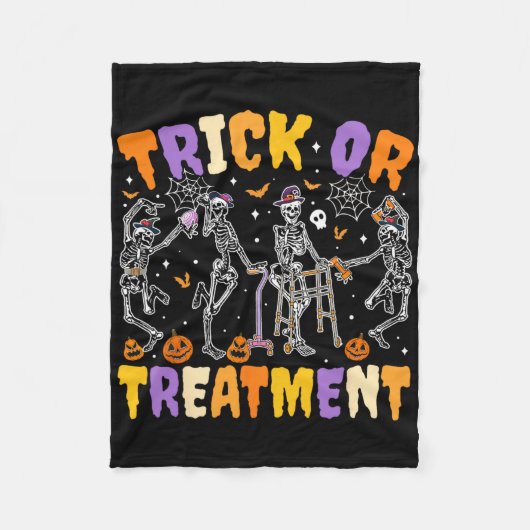 Halloween truc of behandeling van fysiotherapie t fleece deken (Voorkant)