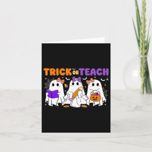 Halloween truc of leer retro leraren studenten kaart