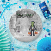 Halloween truc van de behandeling van Frankenstein Papieren Bordje (Feest)