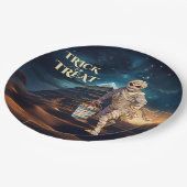 Halloween truc van de behandeling van mummie papieren bordje (Gekanteld)