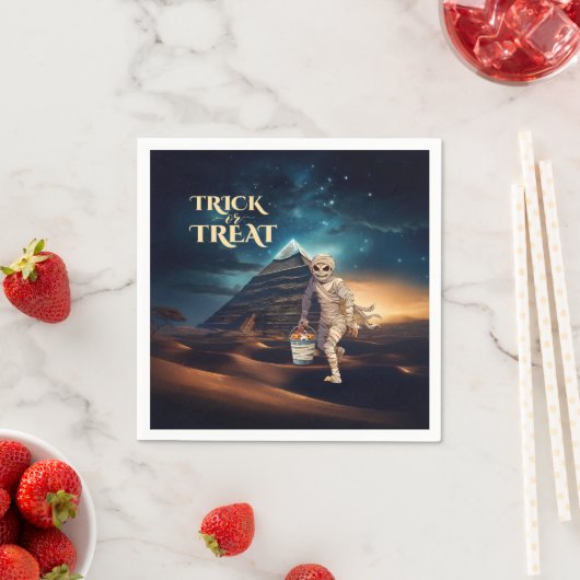 Halloween truc van de behandeling van mummie servet (Insitu)