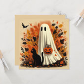 Halloween truc voor het behandelen van spook en zw kaart (Voorkant / Achterkant in situ)