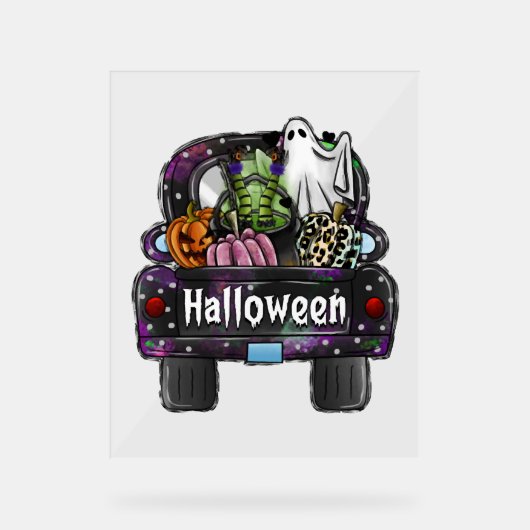 Halloween Truck Acryl Bord (Voorkant)