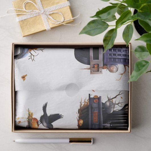 Halloween Truck Collage 1 Decoupage papier (Geschenk)