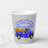 Halloween Truck Pumpkin Day Keeps Goblins Away Papieren Bekers (Achterkant)