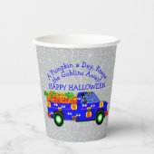 Halloween Truck Pumpkin Day Keeps Goblins Away Papieren Bekers (Voorkant)