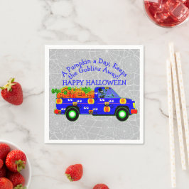 Halloween Truck Pumpkin Day Keeps Goblins Away Servet