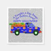 Halloween Truck Pumpkin Day Keeps Goblins Away Servet (Voorkant)