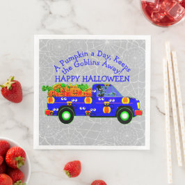 Halloween Truck Pumpkin Day Keeps Goblins Away Servet