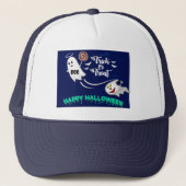 Halloween Trucker Hat met spookthema Pet (Voorkant)