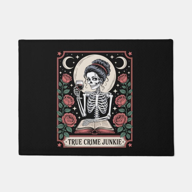 Halloween True Crime Junkie Tarot Card Deurmat (Voorkant)