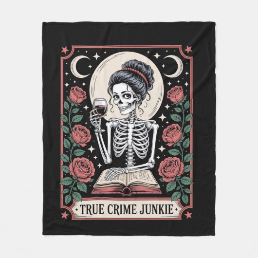 Halloween True Crime Junkie Tarot Card Fleece Deken (Voorkant)