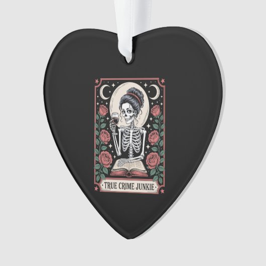 Halloween True Crime Junkie Tarot Card Ornament (voorkant)