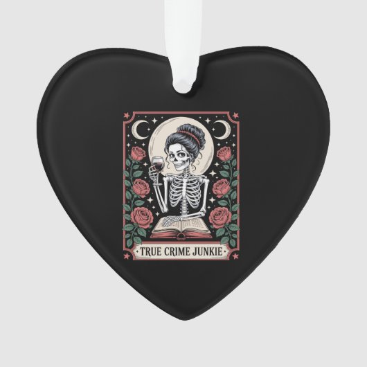 Halloween True Crime Junkie Tarot Card Ornament (voorkant)