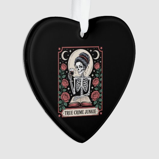 Halloween True Crime Junkie Tarot Card Ornament (voorkant)
