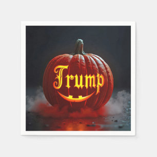 Halloween Trump Jack-o-lantern in de mist Servet