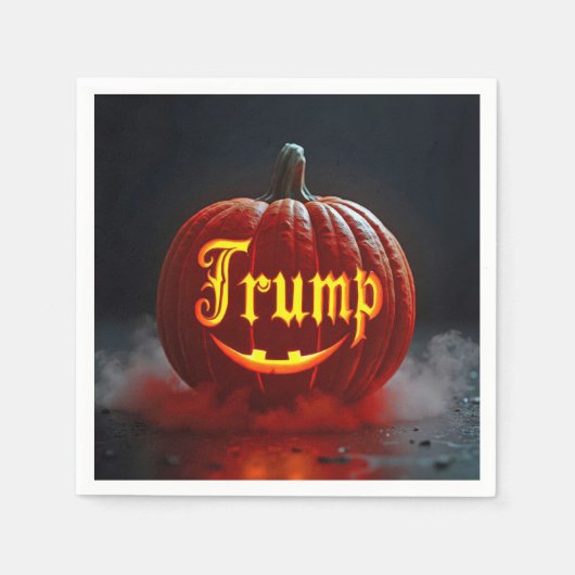 Halloween Trump Jack-o-lantern in de mist Servet (Voorkant)