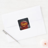 Halloween Trump Jack-o-lantern in de mist Vierkante Sticker (Envelop)