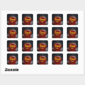Halloween Trump Jack-o-lantern In Mist Vierkante Sticker (Vel)