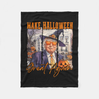 Halloween Trump Maakt Halloween Grote Pompoen Trum Fleece Deken