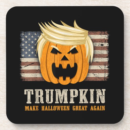 Halloween Trumpkin  Amerikaanse vlag Bier Onderzetter (Voorkant)