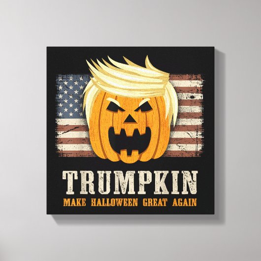 Halloween Trumpkin  Amerikaanse vlag Canvas Afdruk (Voorkant)
