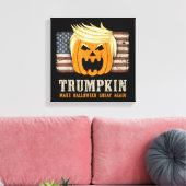 Halloween Trumpkin  Amerikaanse vlag Canvas Afdruk (Insitu (Woonkamer))
