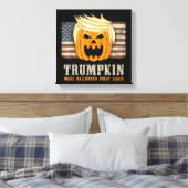 Halloween Trumpkin  Amerikaanse vlag Canvas Afdruk (Insitu (Slaapkamer))