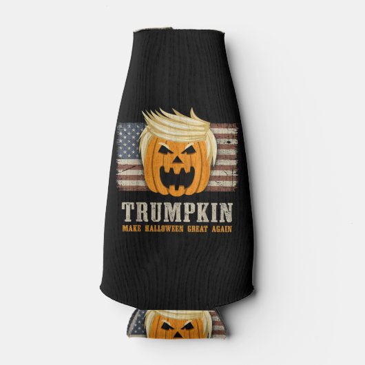 Halloween Trumpkin Amerikaanse vlag Flesjeskoeler (Voorkant)