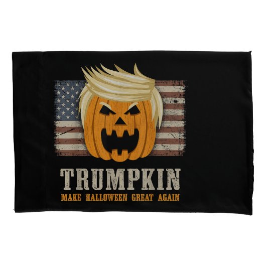 Halloween Trumpkin Amerikaanse vlag Kussensloop (Voorkant)