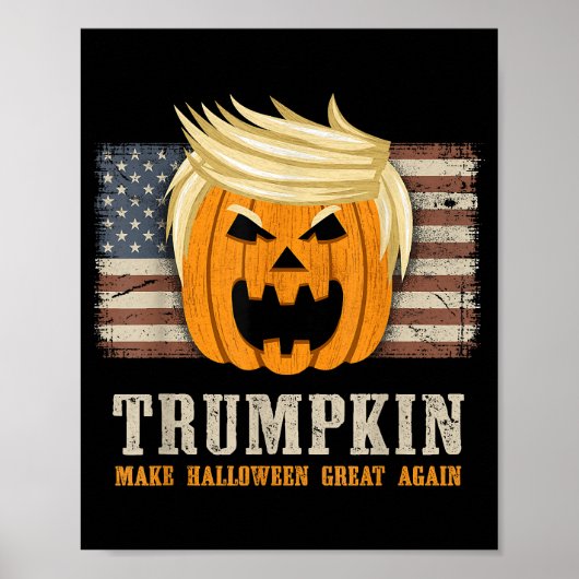 Halloween Trumpkin  Amerikaanse vlag Poster (Voorkant)